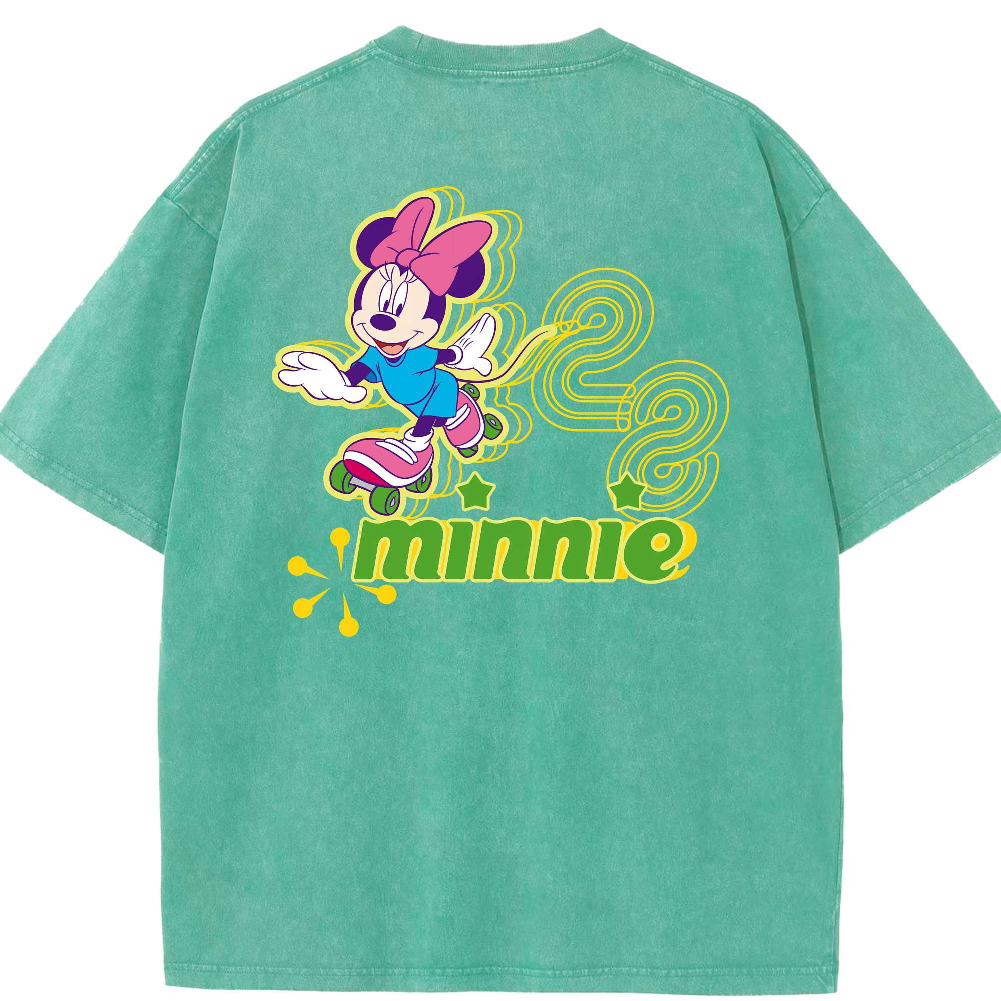 （画像用） ミッキーマウス Mickey Mouse 綿100% ヴィンテージ風 半袖Tシャツ（背面プリント）